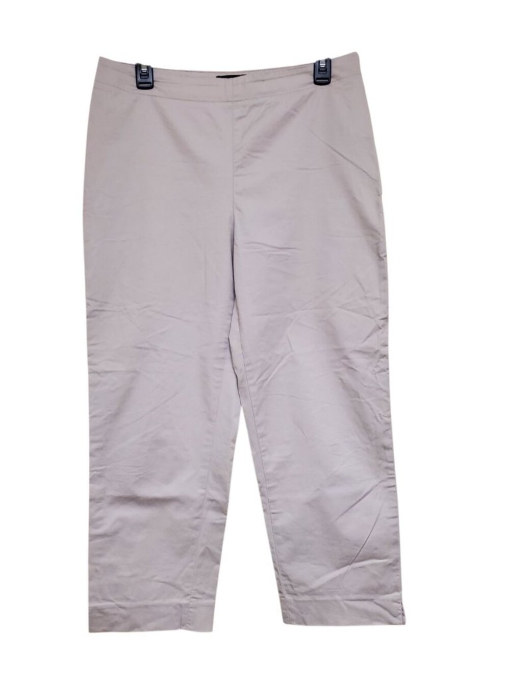 Talbots‎ Classic Side Zip Women's Light Gray Flat Front Cropped Leg Pants Size 8